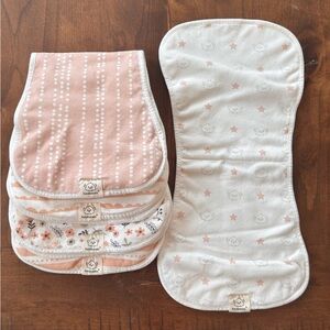 KeaBabies 5pk Organic Cotton Burp Cloths Pink